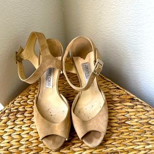 Jimmy Choo Tan Suede platform heels
